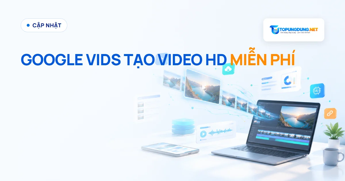 Google Vids dùng Gemini Omni tạo video HD miễn phí