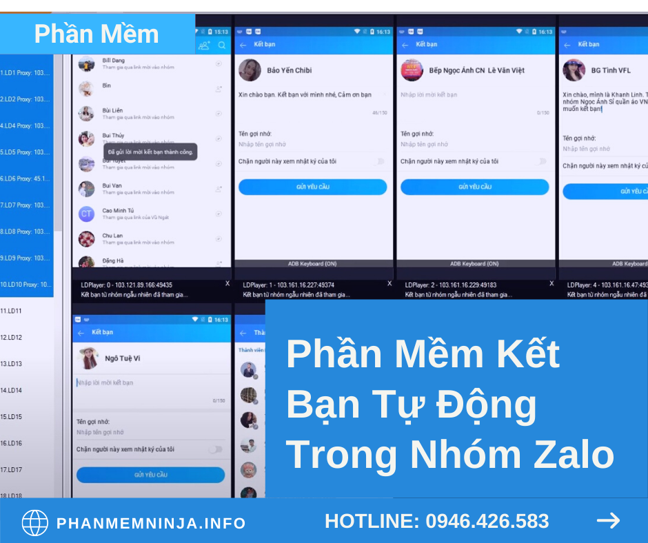tự động kết bạn trong nhóm zalo