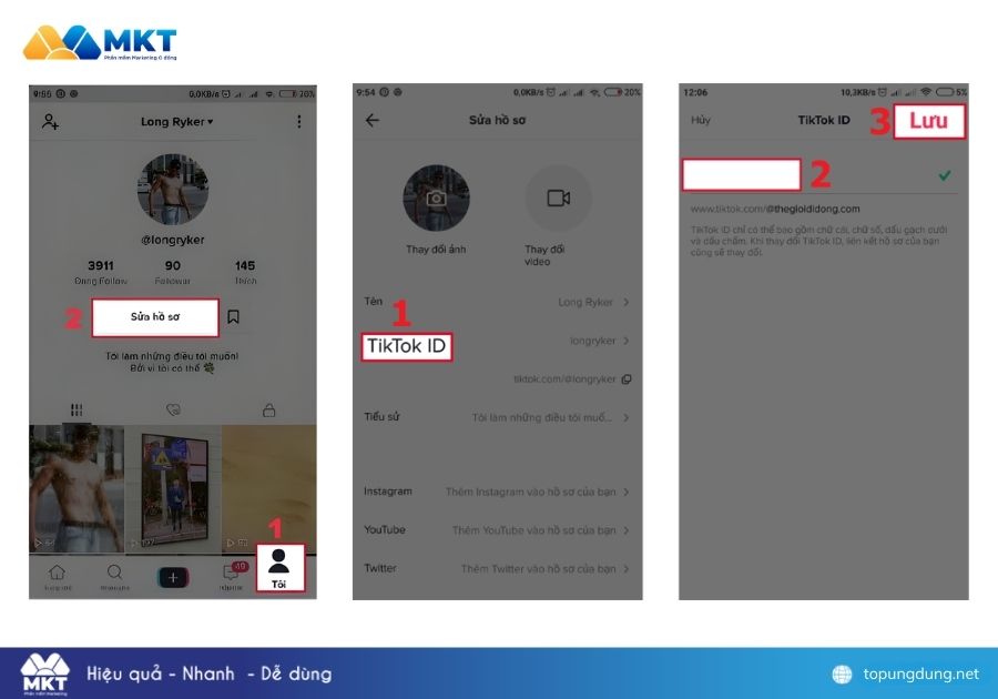 Cách đổi tên ID TikTok
